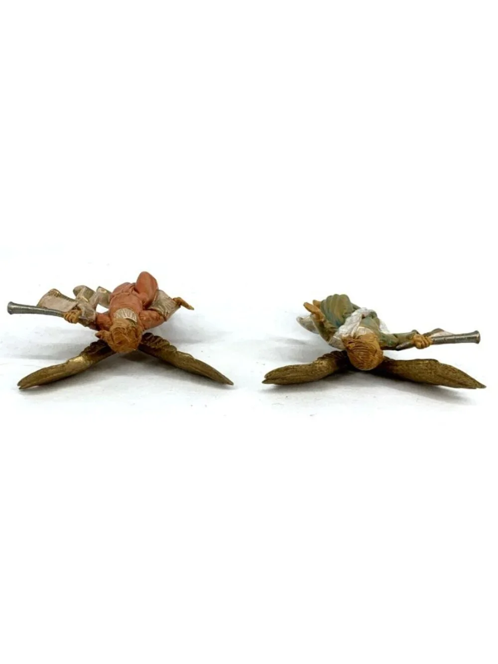 Fontanini Angel Lot of 2 Trumpets 2001 Blue Orange Depose Italy 4.5